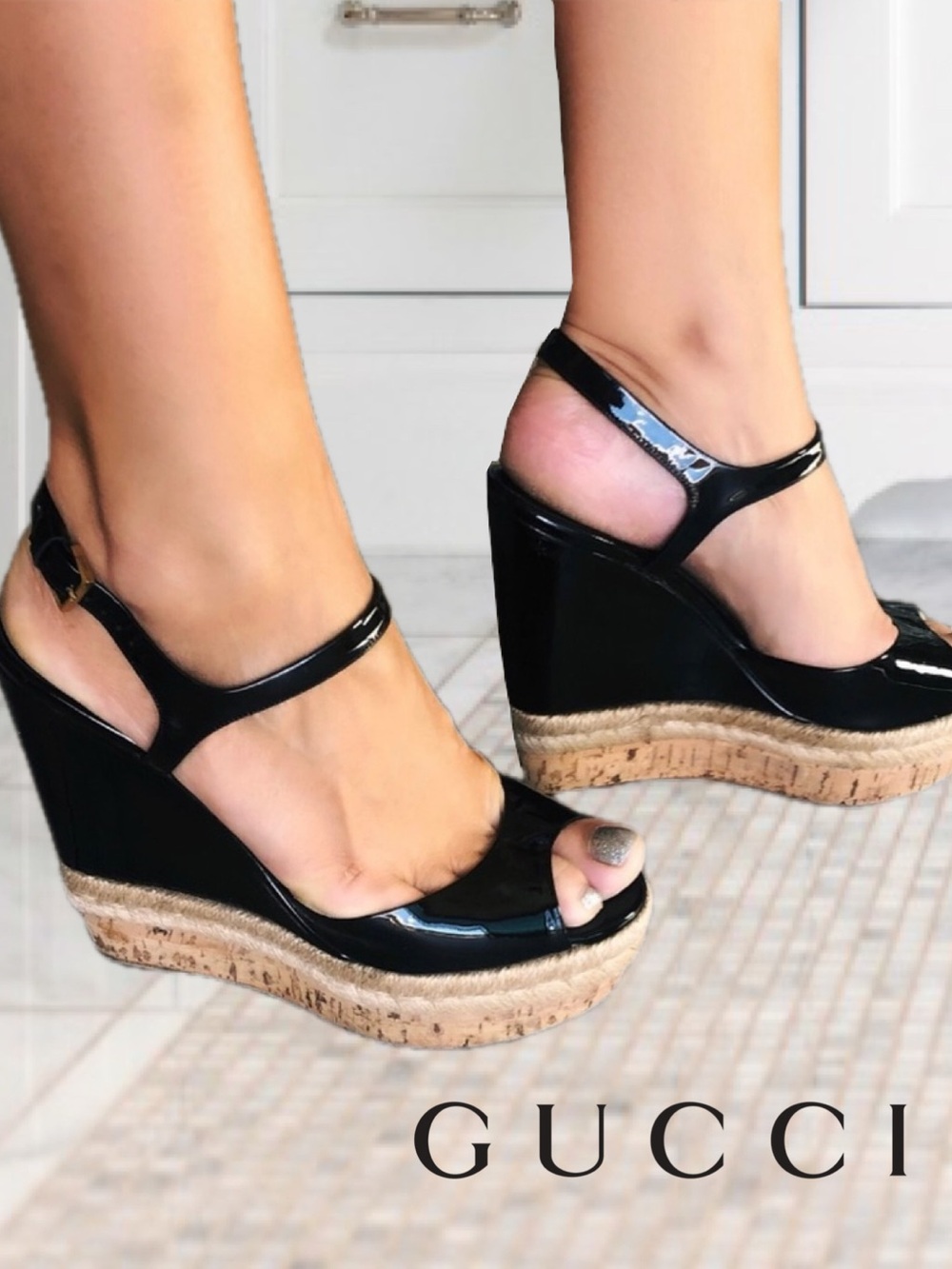 AUTHENTIC GUCCI WEDGE SANDALS